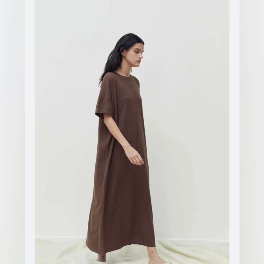 Deiji Studios Jersey Tee Dress brown size Small